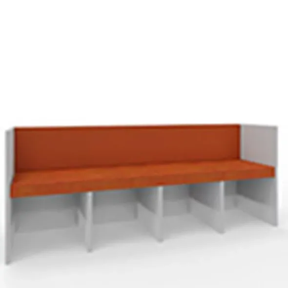 Panca Zioxi Reading Nook 196x45x76h cm (4 posti) - SQUASH (ARANCIONE)