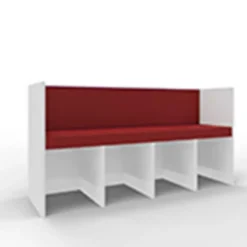 Panca Zioxi Reading Nook 196x45x76h cm (4 posti) - TOMATO (ROSSO)