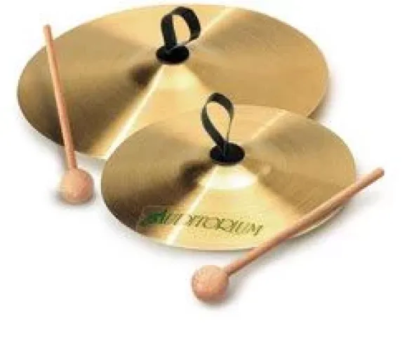 Piatto in ottone 20 cm con maniglia e battente