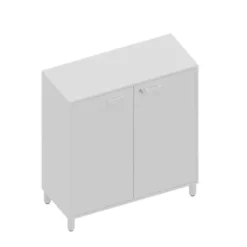 Piccolo armadio con ante Latte - 100x42,6x111,1H cmcon serratura