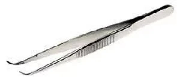 Pinzetta in Acciaio con punte ricurve sottili 140 mm