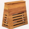 Plinto a cassoni in legno piano in cuoio sintetico