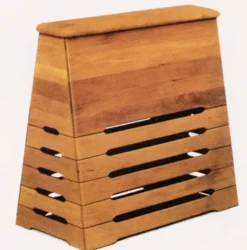 Plinto a cassoni in legno piano in cuoio sintetico