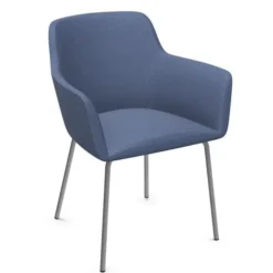 Poltroncina 4 gambe cromate BLU - 59x60x43/80