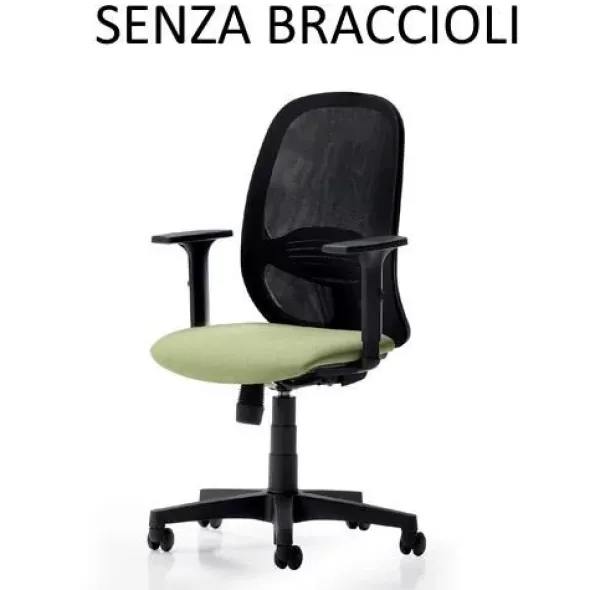 Poltroncina girevole con schienale in rete alto (SENZA braccioli) CAT.C (CAM+ign. 1IM)