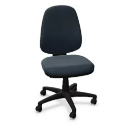 Poltroncina senza braccioli color blu notte in ecopelle