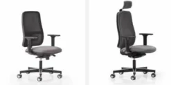 Poltroncina WIN con poggiatesta e braccioli regolabili 3D - Schienale in rete e riv. cat.C