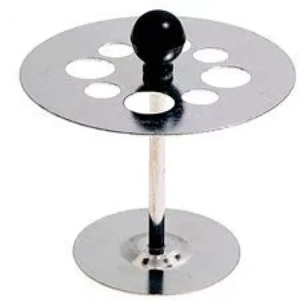 Porta-Provette in Alluminio di Forma Circolare con 6 Fori Ø 18 mm