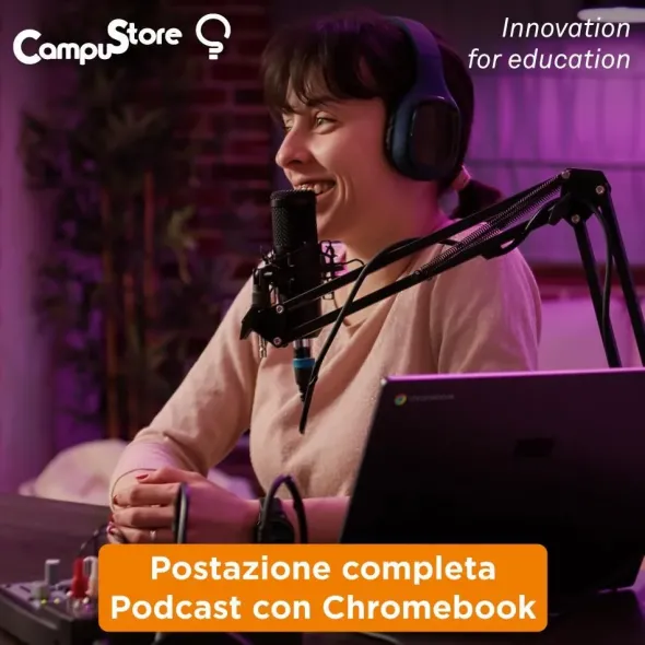 Postazione completa Podcast con Chromebook