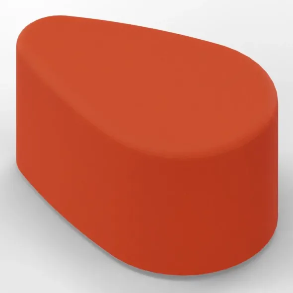 POUF A PETALO 65x42x35H - ARANCIONE - ECOPELLE IGNIFUGA