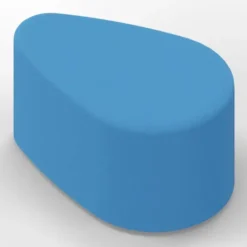 POUF A PETALO 65x42x46H - AZZURRO - ECOPELLE IGNIFUGA