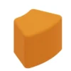 POUF A 45° 58x42x35H - ARANCIO - ECOPELLE IGNIFUGA