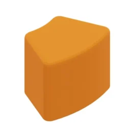Pouf a 45° 58x42x46h cm - arancione - ecopelle ignifuga