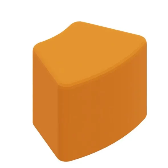 Pouf a 45° 58x42x46h cm - arancione - ecopelle ignifuga