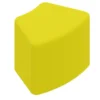 POUF A 45° 58x42x35H - GIALLO - ECOPELLE IGNIFUGA
