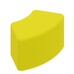 POUF A 60° 76x42x35H - GIALLO - ECOPELLE IGNIFUGA