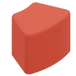 POUF A 45° 58x42x35H - ROSSO - ECOPELLE IGNIFUGA