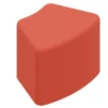 POUF A 45° 58x42x46H - ROSSO - ECOPELLE IGNIFUGA