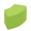 POUF A 60° 76x42x35H - VERDE PERA - ECOPELLE IGNIFUGA