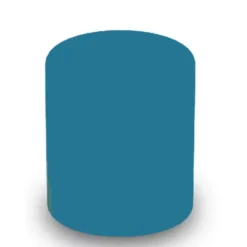 POUF CIRCOLARE DIAM. 42 ALT. 46 CM - AZZURRO - ECOPELLE IGNIFUGA