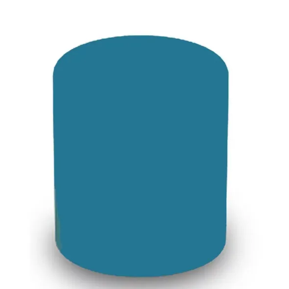 POUF CIRCOLARE DIAM. 42 ALT. 35 CM - AZZURRO - ECOPELLE IGNIFUGA