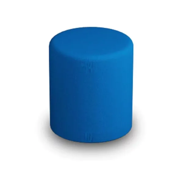 POUF CIRCOLARE DIAM. 42 ALT. 46 CM - BLU - ECOPELLE IGNIFUGA