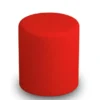 POUF CIRCOLARE DIAM. 42 ALT. 35 CM - ROSSO - ECOPELLE IGNIFUGA