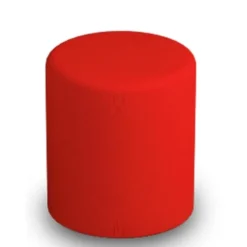 POUF CIRCOLARE DIAM. 42 ALT. 46 CM - ROSSO - ECOPELLE IGNIFUGA
