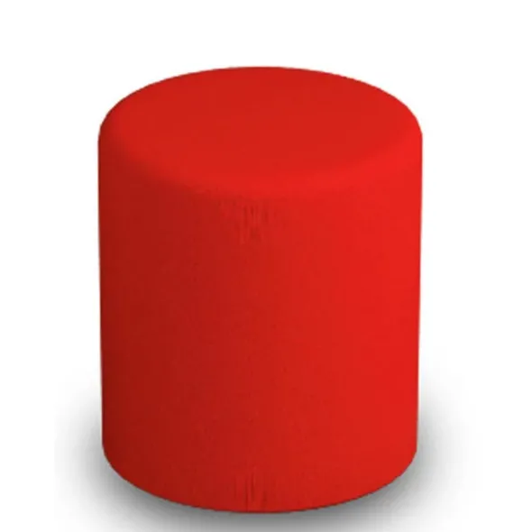 POUF CIRCOLARE DIAM. 42 ALT. 46 CM - ROSSO - ECOPELLE IGNIFUGA