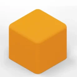 POUF QUADRATO 48x48x35H - ARANCIONE - ECOPELLE IGNIFUGA