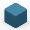 POUF QUADRATO 48x48x35H - BLU - ECOPELLE IGNIFUGA