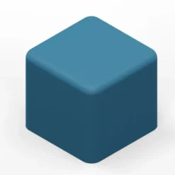 POUF QUADRATO 42x42x35H - BLU - ECOPELLE IGNIFUGA