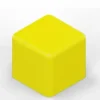 POUF QUADRATO 33x33x35H - GIALLO - ECOPELLE IGNIFUGA