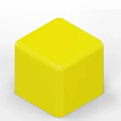 POUF QUADRATO 33x33x35H - GIALLO - ECOPELLE IGNIFUGA