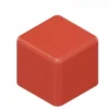 POUF QUADRATO 48x48x35H - ROSSO - ECOPELLE IGNIFUGA