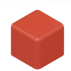 POUF QUADRATO 48x48x35H - ROSSO - ECOPELLE IGNIFUGA