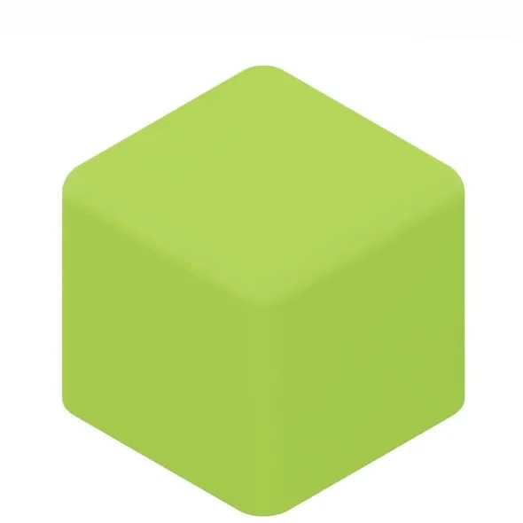POUF QUADRATO 48x48x46H - VERDE PERA - ECOPELLE IGNIFUGA