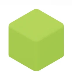 Pouf quadrato 33x33x35h - verde pera - ecopelle ignifuga