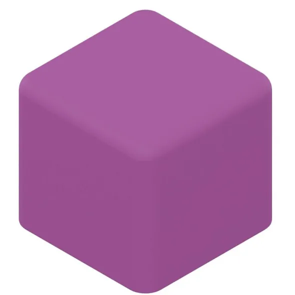 POUF QUADRATO 48x48x46H - VIOLA - ECOPELLE IGNIFUGA