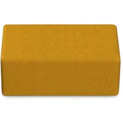 POUF RETTANGOLARE 84x42x35H - GIALLO - ECOPELLE IGNIFUGA