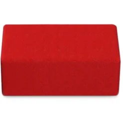 POUF RETTANGOLARE 84x42x35H - ROSSO - ECOPELLE IGNIFUGA
