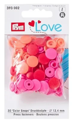 Prym Color Snap Love Bottoni a Pressione Rossi 30 pz