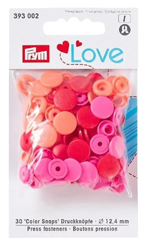 Prym Color Snap Love Bottoni a Pressione Rossi 30 pz