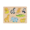 PUZZLE LEGNO C/POMELLI CM.30X21 - ZOO DEGLI ANIMALI (8 PZ.)