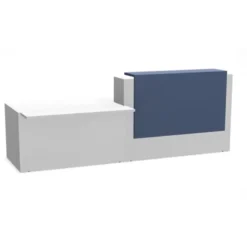 Reception lineare - 300X112,5X116,5H cm - blu e bianco