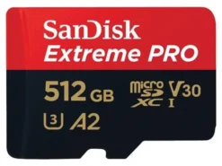 SanDisk Extreme Pro - microSDXC da 512GB A2/V30/U3/Class10 con adattatore