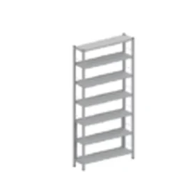 Scaffalatura MONOFRONTE BASE MODULAR 6 RIP+TOP 103x28x205h cm