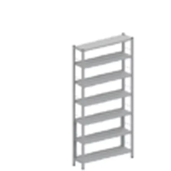 Scaffalatura MONOFRONTE BASE MODULAR 6 RIP+TOP 103x28x205h cm