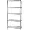 SCAFFALE 5 RIPIANI IN ACCIAIO CROMATO 60x90x200H cm ARCHIMEDE Kit ROBUSTO