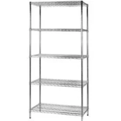 SCAFFALE 5 RIPIANI IN ACCIAIO CROMATO 60x90x200H cm ARCHIMEDE Kit ROBUSTO